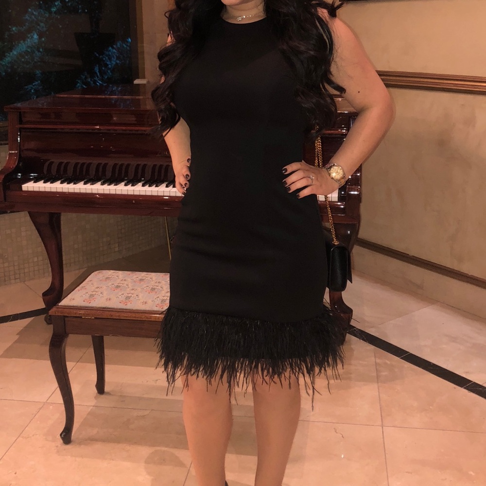 Black feather dress